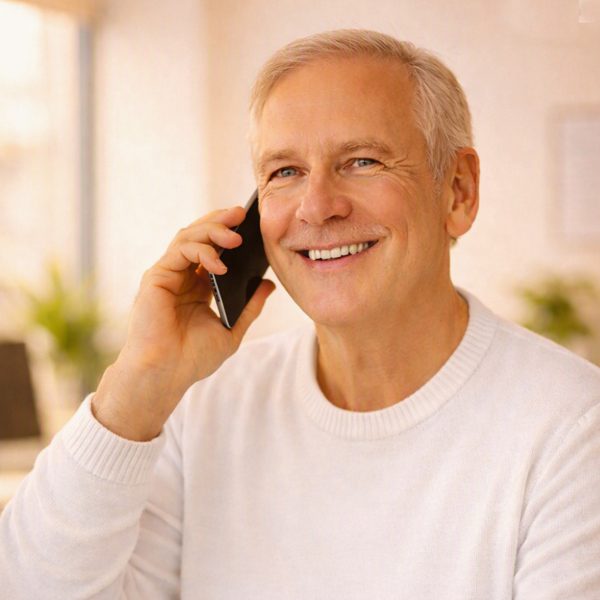 Dr. Eberhard Holch im Gespräch mit Seniorinnen und Senioren über Gesundheitsfragen – Telefonberatung.